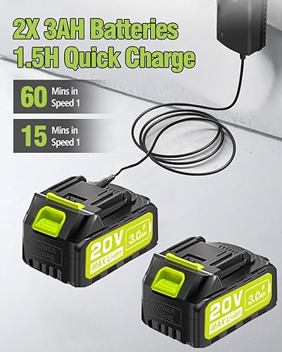 Miniatura 4 de Lavadora a presión inalámbrica portátil, 2 baterías, 1200 PSI sin escobillas con boquilla 6 en 1, cañón de espuma ajustable, pantalla táctil LCD