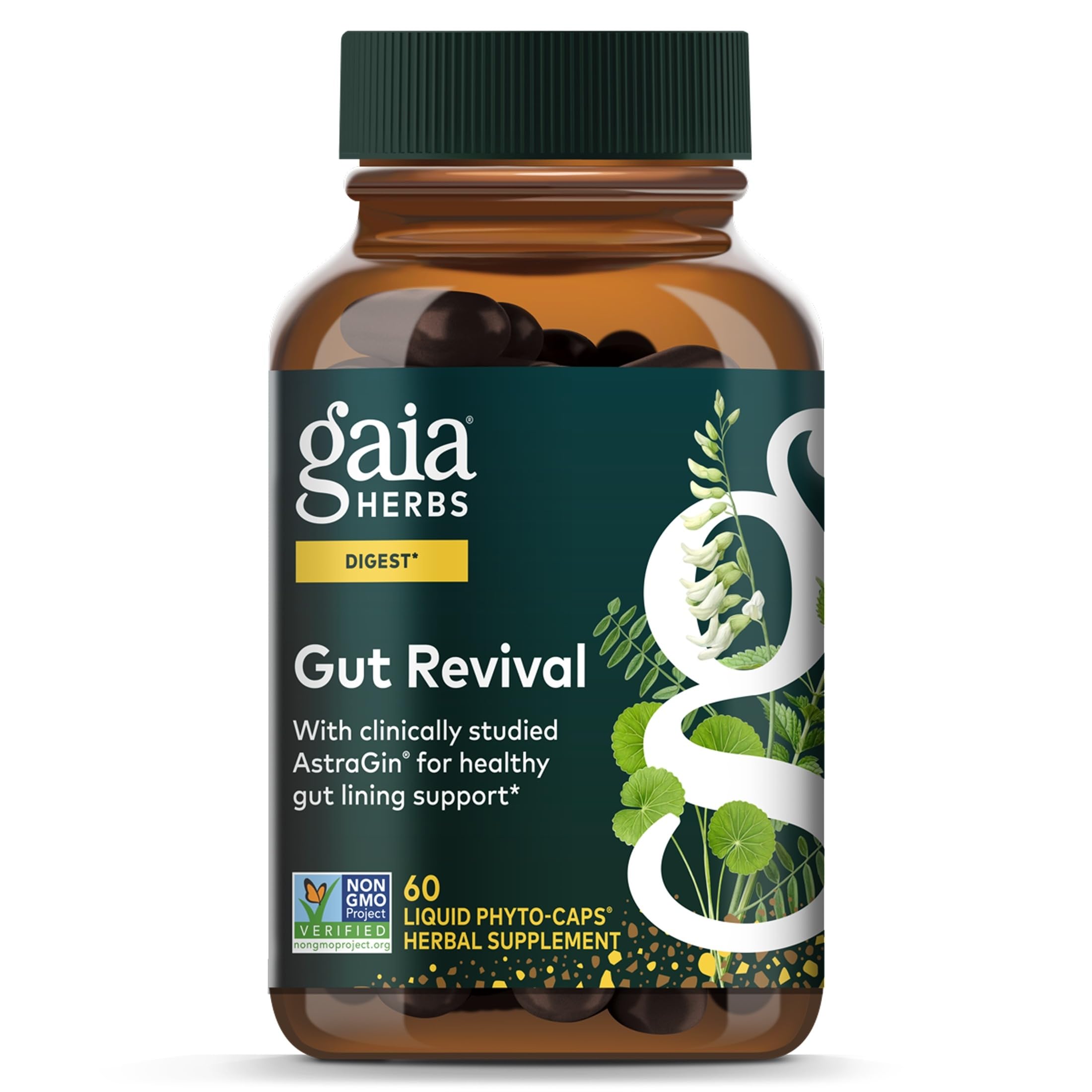 Gaia Herbs Gut Revival, 60 Vegan Capsules, 60 Servings