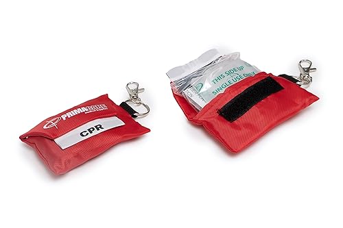 Miniatura 4 de PrimaCare RS-8631 CPR Barrier Keychain Pouch with One Way Valve, Face Shield Mask Keyring with Filter