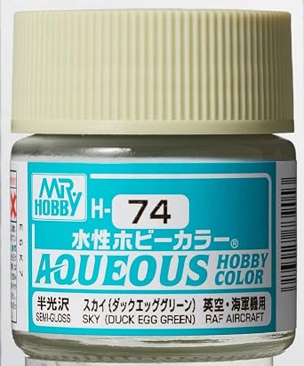 GSI Creos - H74 Semi-Gloss Duck Egg Green 10ml, Mr. Hobby Aqueous Color Paint