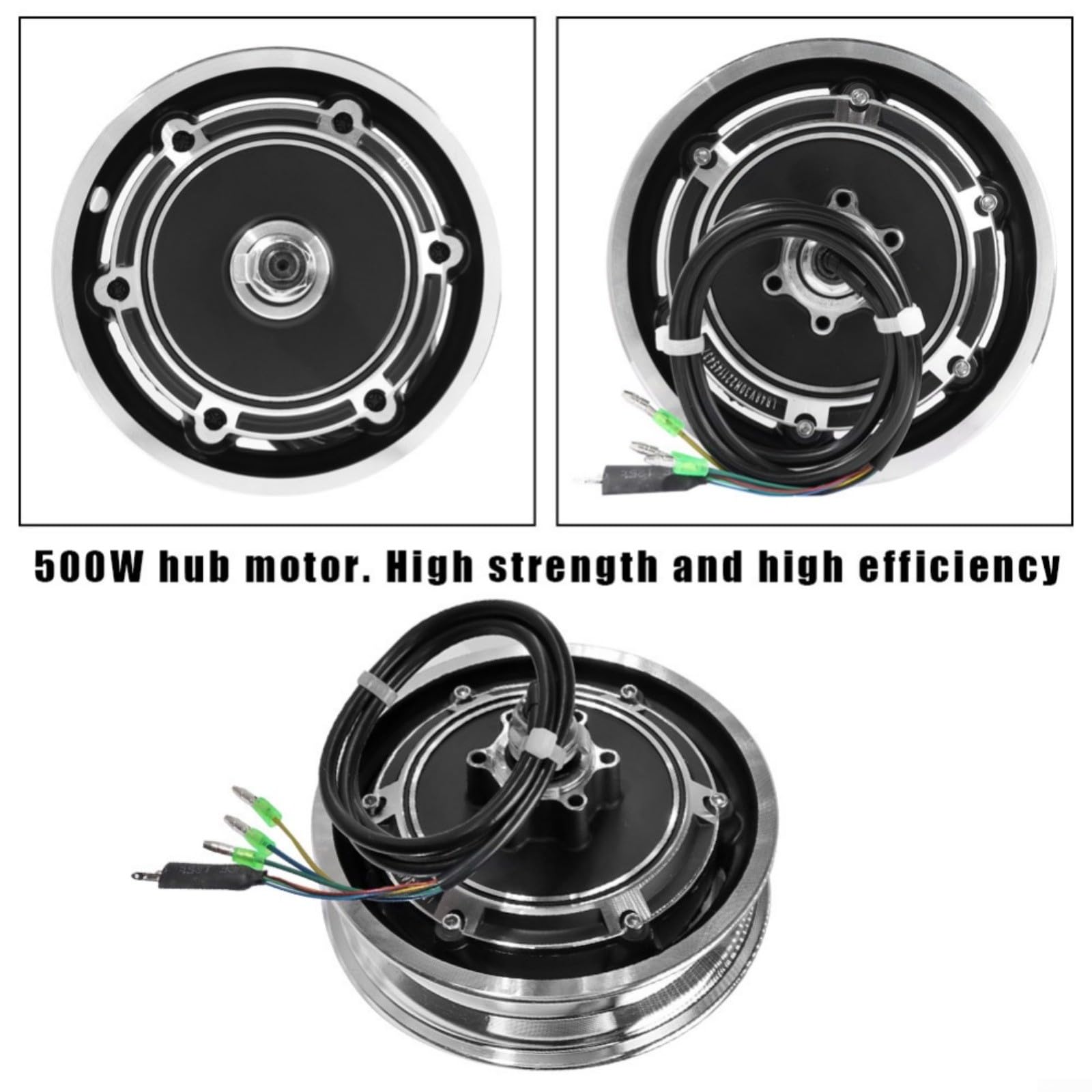 Roue arrière de moteur 500 W 48 V, pour trottinette électrique KUGOO M4 M4 Pro, moyeu d'entraînement de 25,4 cm, en alliage d'aluminium, remplacement pour adulte (ensemble complet)