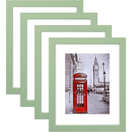 8x10 Green Picture Frames Nature Solid Wood 4 Pack for