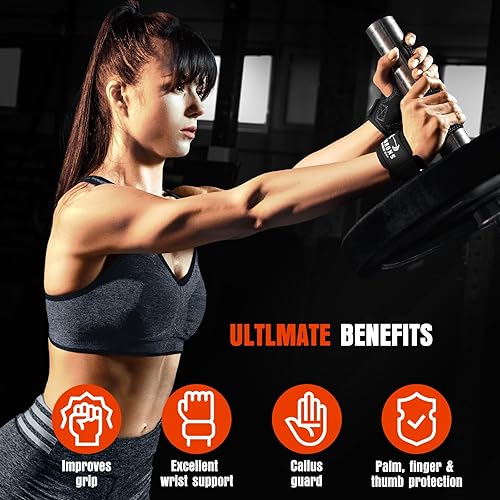 Miniatura 7 de Lifting Wrist Straps for Weightlifting, Double Layer Leather for Weight Lifting Wrist Wraps, Deadlifts, Heavy Powerlifting and Adjustable Wrist