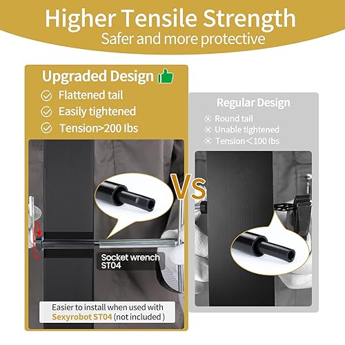 Miniatura 3 de Sexyrobot Kit de barandilla de cable invisible de 18 pulgadas, color negro, tensor de estampación y extremo de perno T316 de acero inoxidable para
