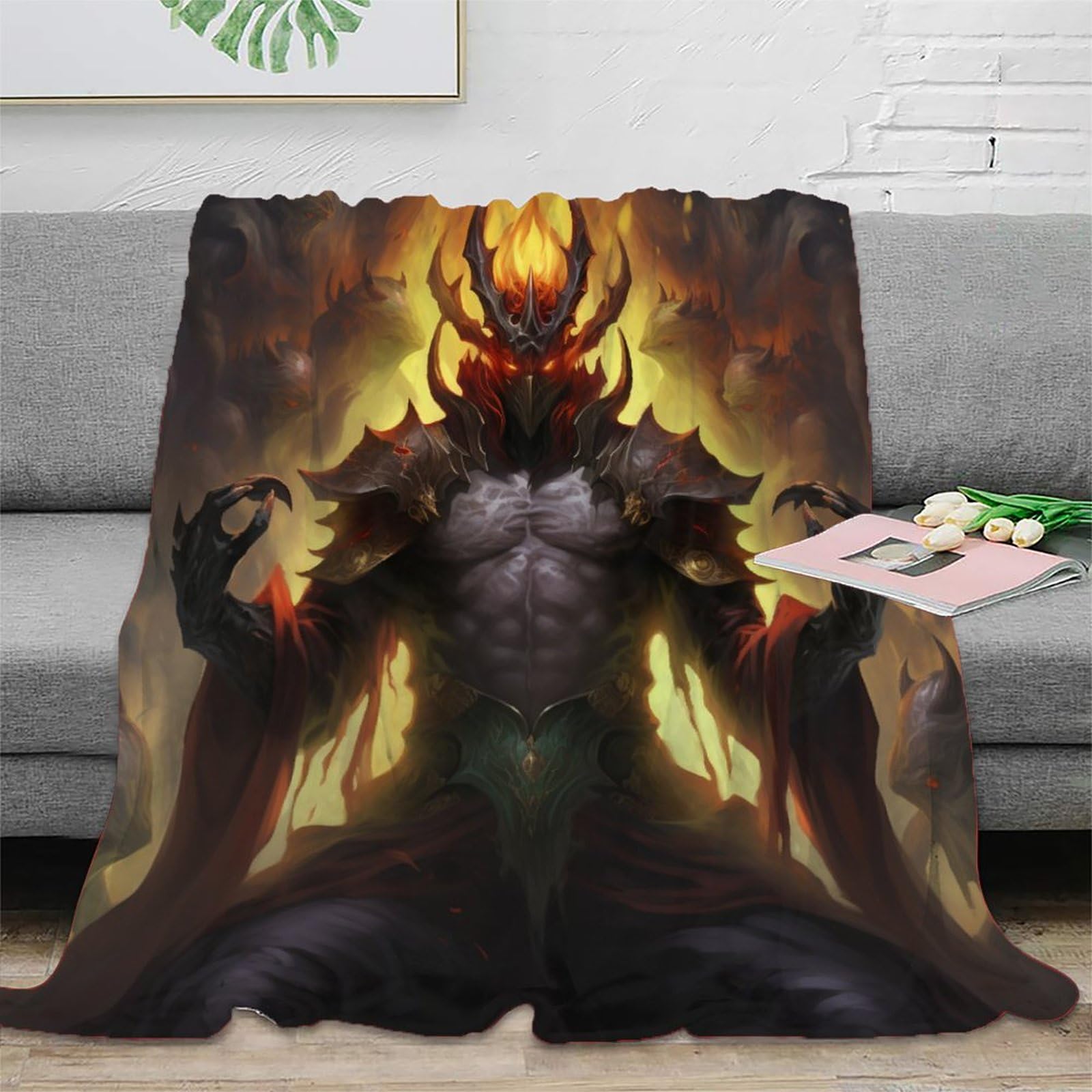 Shadow Knight Bedding Throw Blanket 3D Printed Devil Plush Soft
