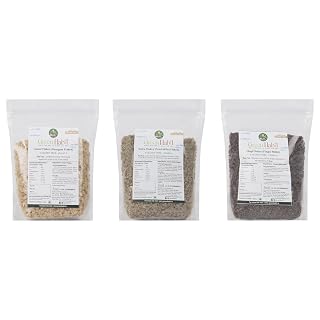 Greenhabit Jowar, Ragi & Bajra Flakes 500 gm each - Nutritious and Gluten-Free Millet Cereal Breafast cold cereal Poha
