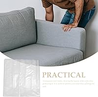Vista 9 de Funda protectora de sofá de polietileno grueso transparente para sofá de dos plazas pequeños, protector de muebles transparente para vivir