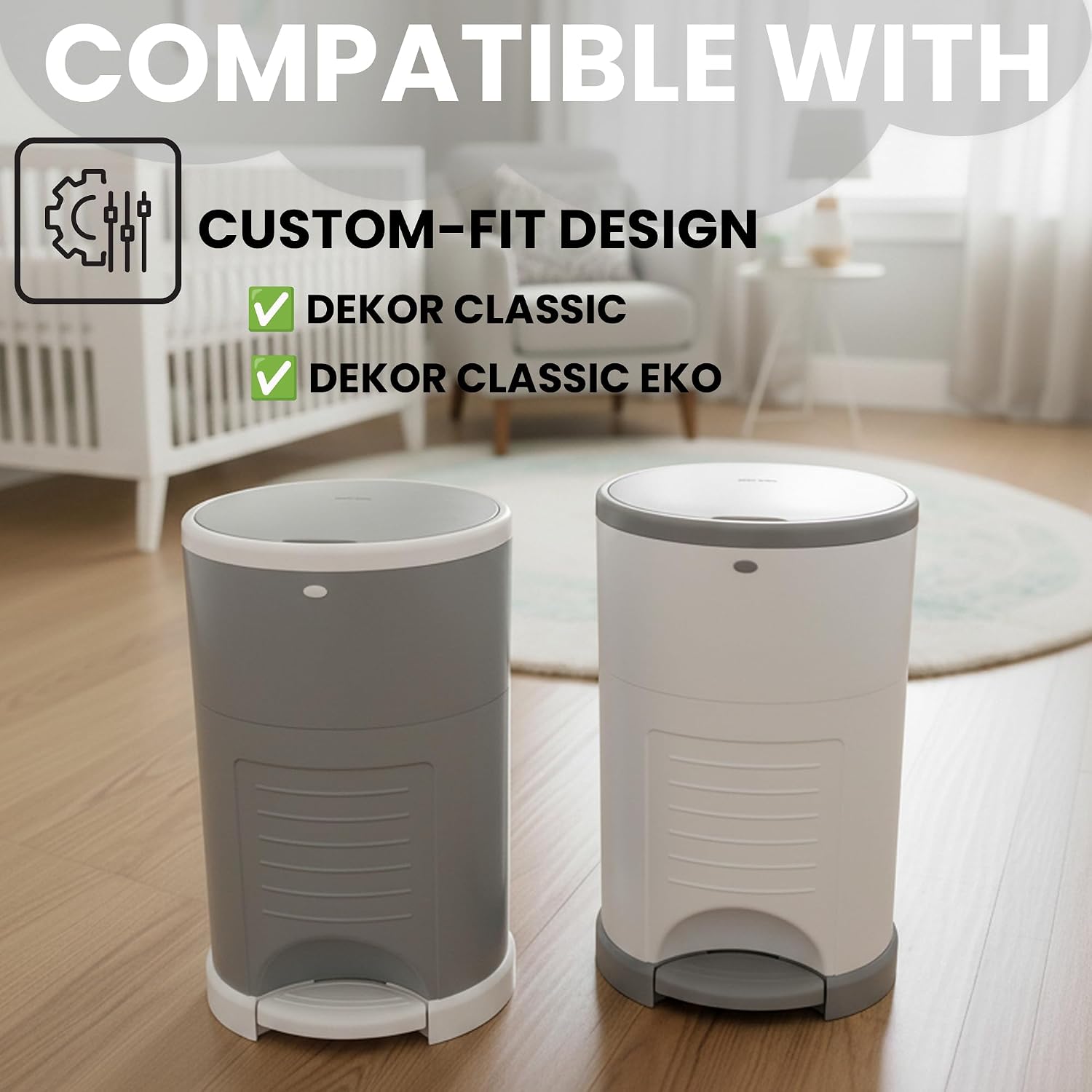 Factory Happyou® Pack of 4 Refills Compatible with Dekor CLASSIC Pails (NOT COMPATIBLE WITH DEKOR PLUS). Each refill is 472 in Long, 30% Thicker. 1 refill holds up to 600 Diapers. Light lavander scent