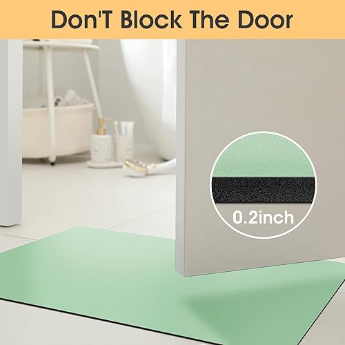 Miniatura 4 de Alfombra de baño ultra fina y antideslizante para debajo de la puerta, ultra absorbente, de secado rápido y lavable a máquina, tapetes con parte