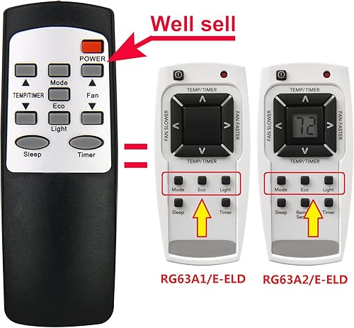 Miniatura 3 de Repuesto para aire acondicionado Frigidaire Control remoto RG63A1/E-ELD RG63F/EF-ELD FFRE123WAE FFRE153WAE FFRE183WAE FFRE223WAE FFRE253WAE