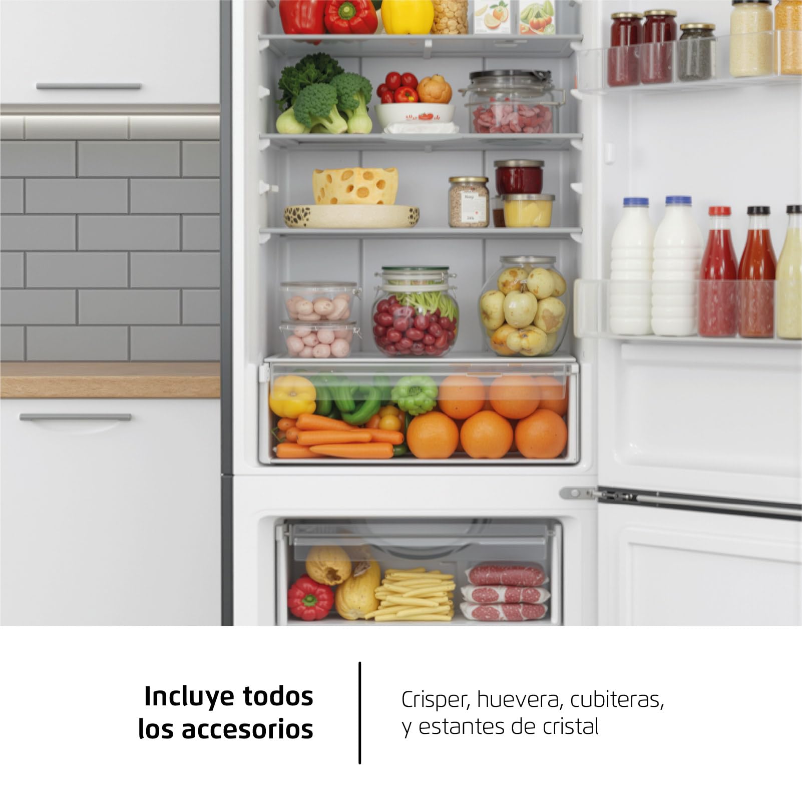 Corberó - Frigorífico Combi | CCH326DX | 293 L | 186 cm | No Frost | Motor Inverter | Display en Puerta y Función Súper Enfriamiento | Silencioso 39db | Inox