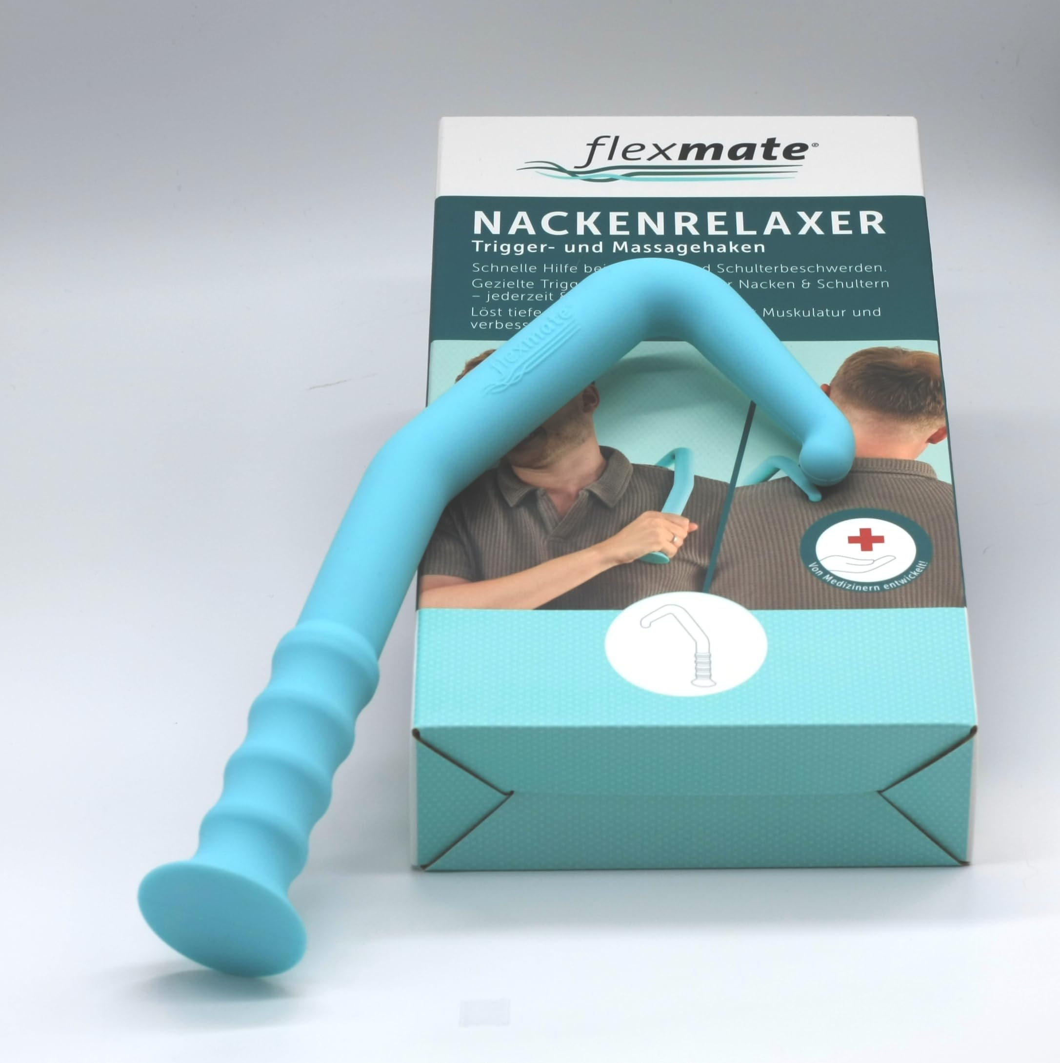 Nackenrelaxer - Massagehaken für Nacken & Schultern, Triggerpunkt-Tool mit Nylonkern & Silikonüberzug, Triggerkopf-Massagehaken für effektive Selbstmassage