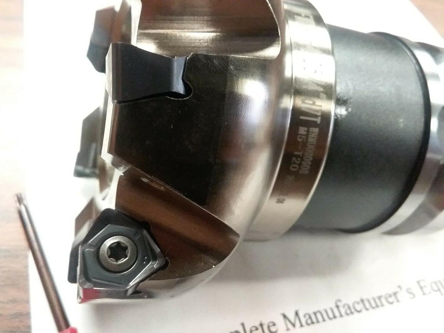 4" 90 degree MFWN90 face mill, w. For Kyocera WNMG080616 inserts, w. BT40 arbor