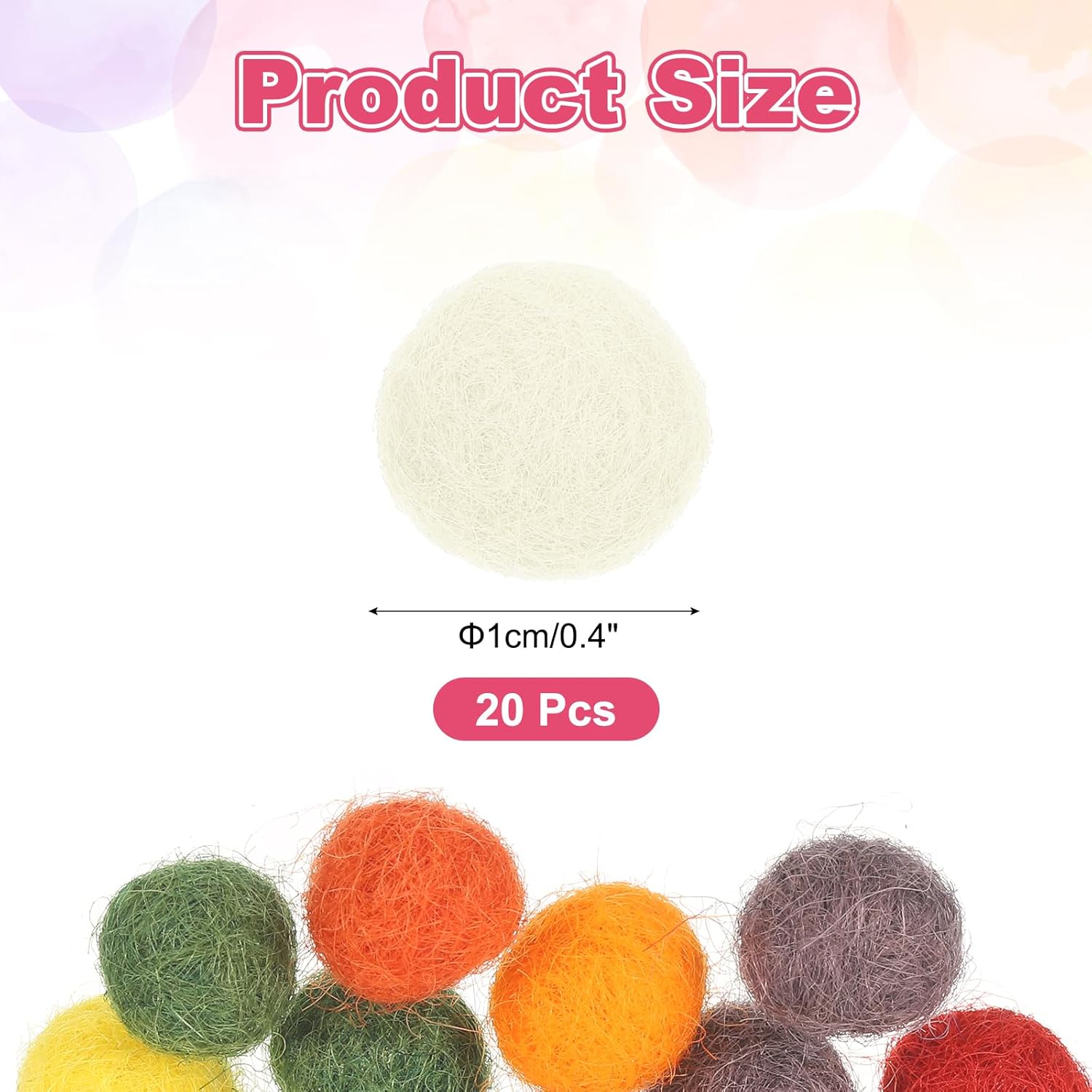 PATIKIL Wool Felt Balls Beads Wool Felting Pom 1cm 10mm White for Home Decor DIY Crafts Handcrafts Project Pack of 20 - Image 2