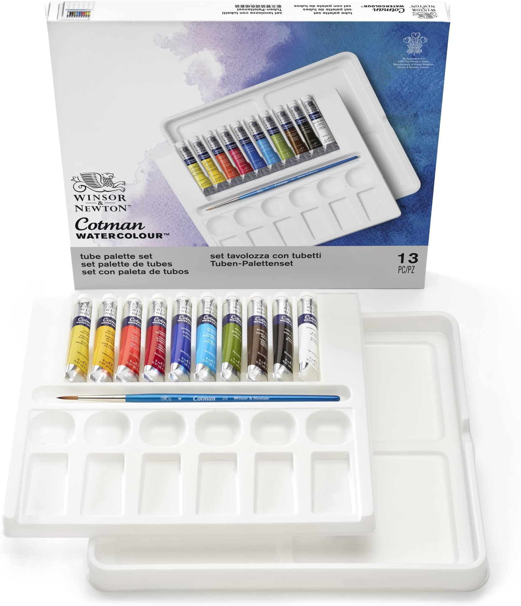 Winsor & Newton Cotman Water Colour Paint Palette Set, Set of 10, 8ml Tubes