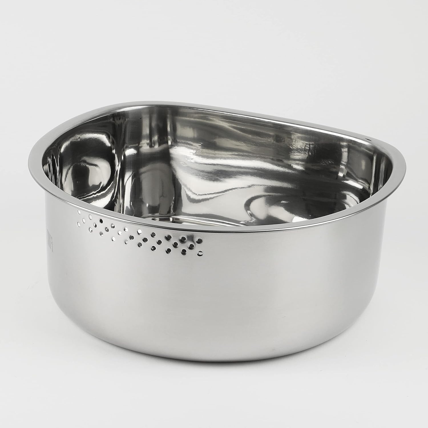 Pearl Metal HB-4144 D-Shaped Washtub, 9.8 inches (25 cm), Stainless Steel, At Aqua