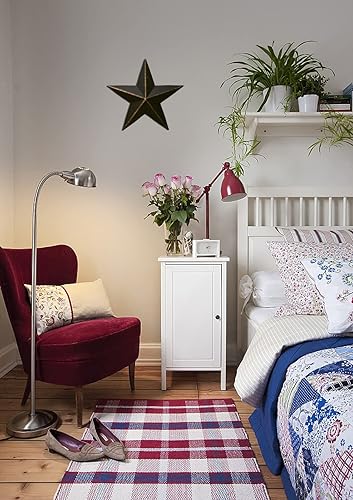 Miniatura 4 de Decoración de pared de metal de granero con estrellas patrióticas en 3D, decoración americana del 4 de julio (negro)