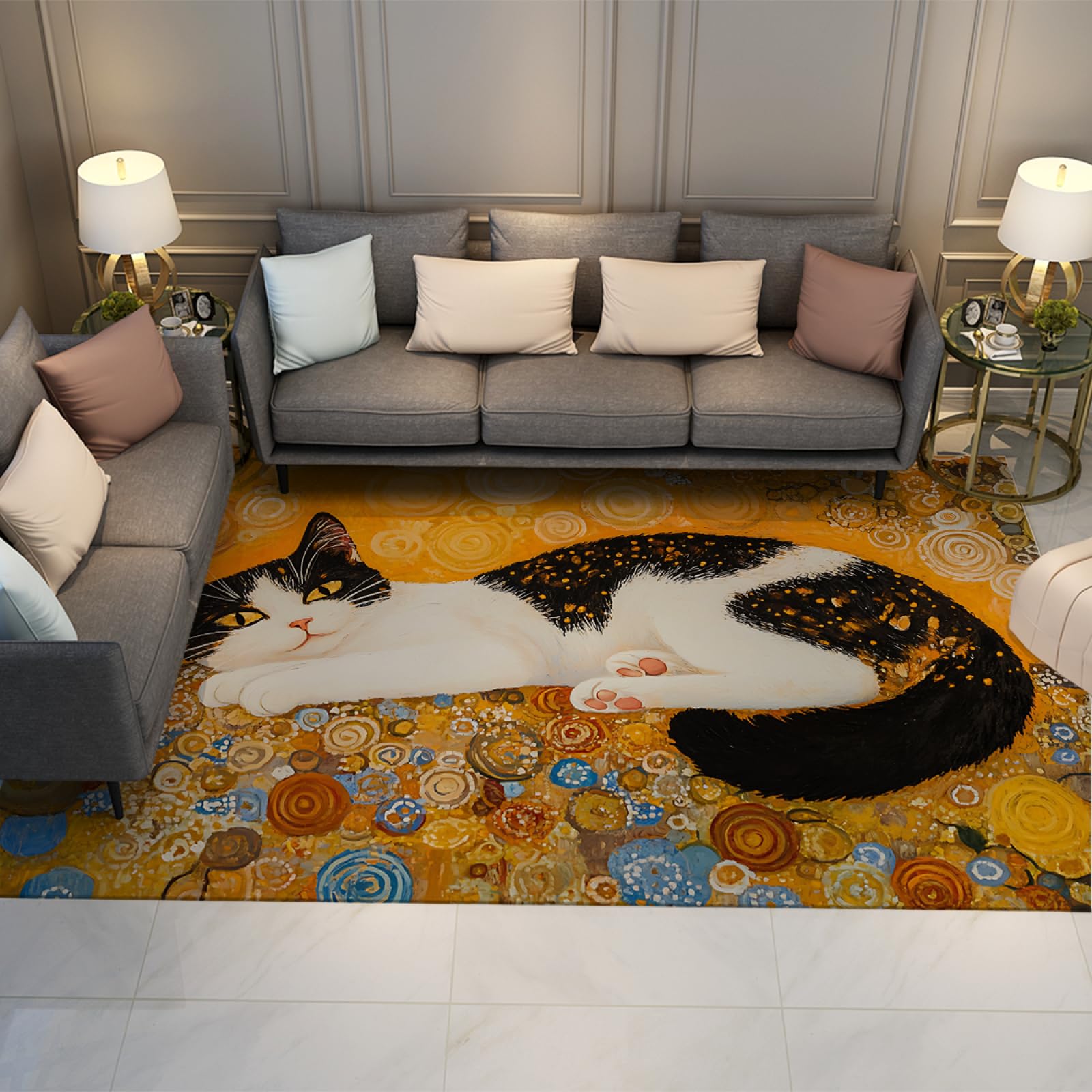 Tapis antidérapant Arbre de Vie à bas poil pour cuisine