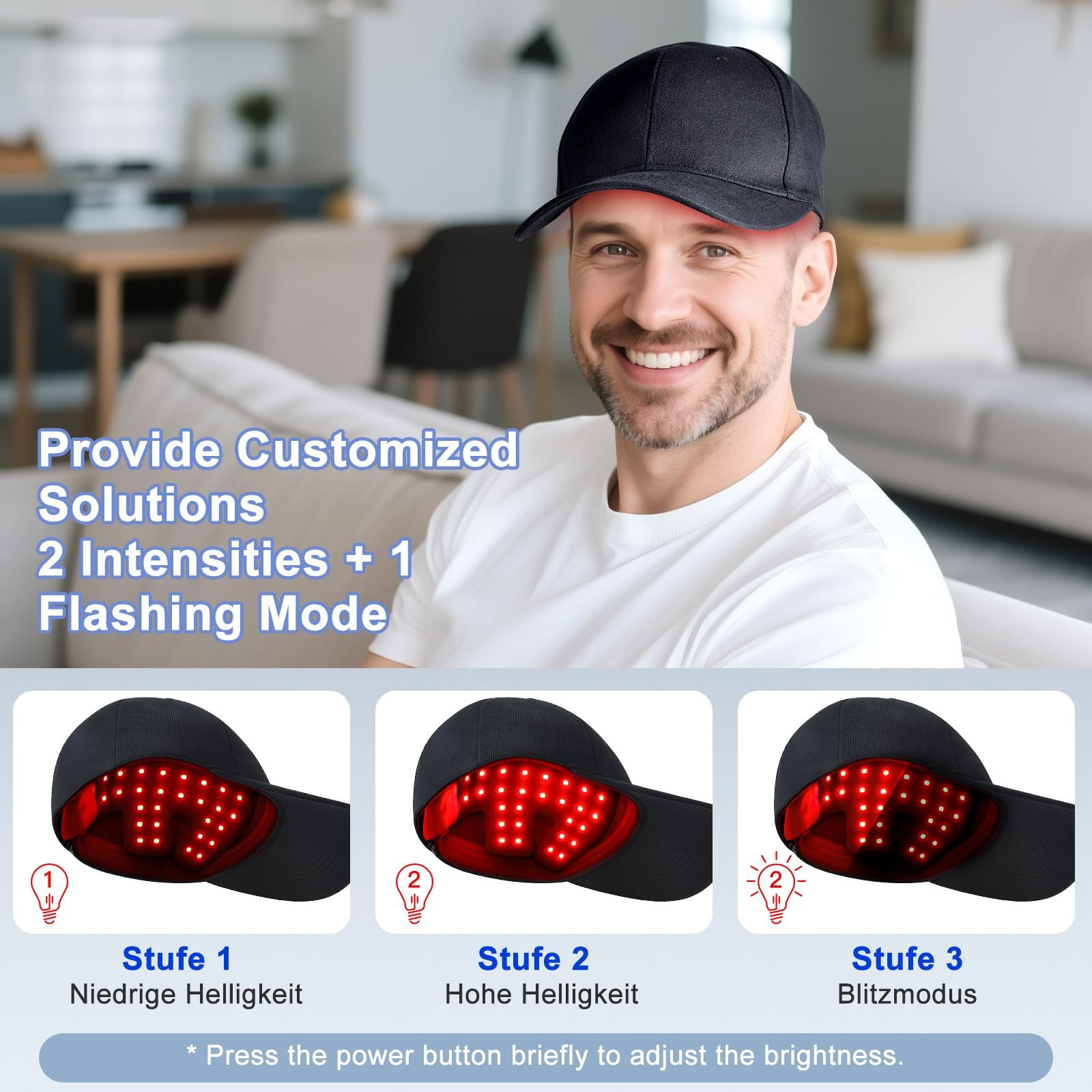 Esycen Gorro de luz roja para el crecimiento del cabello 660/450/850 nm