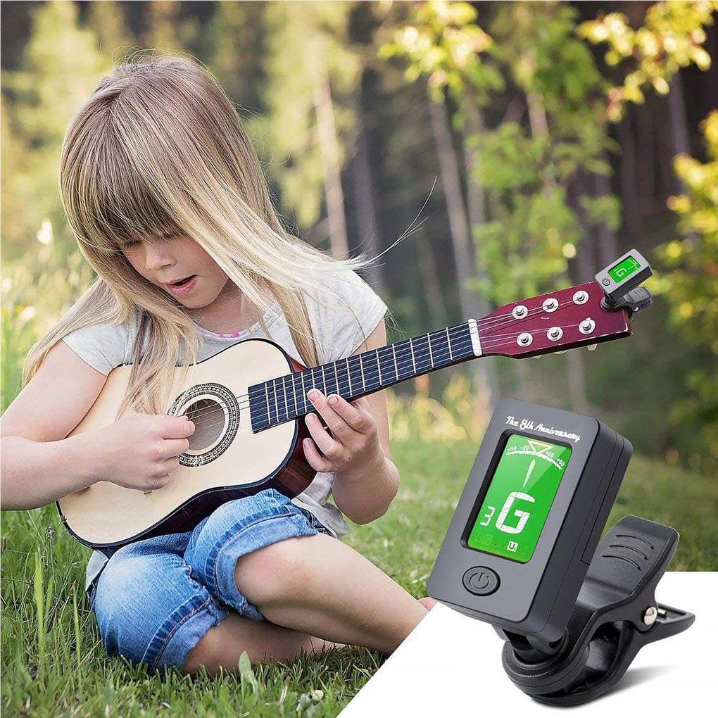 10 set Digitale Chitarra Tuner Alimentato A Batteria Anti-Interferenza Rotante Clip-On Schermo LCD Luce Tuners Violino Basso Accessori Stile 1