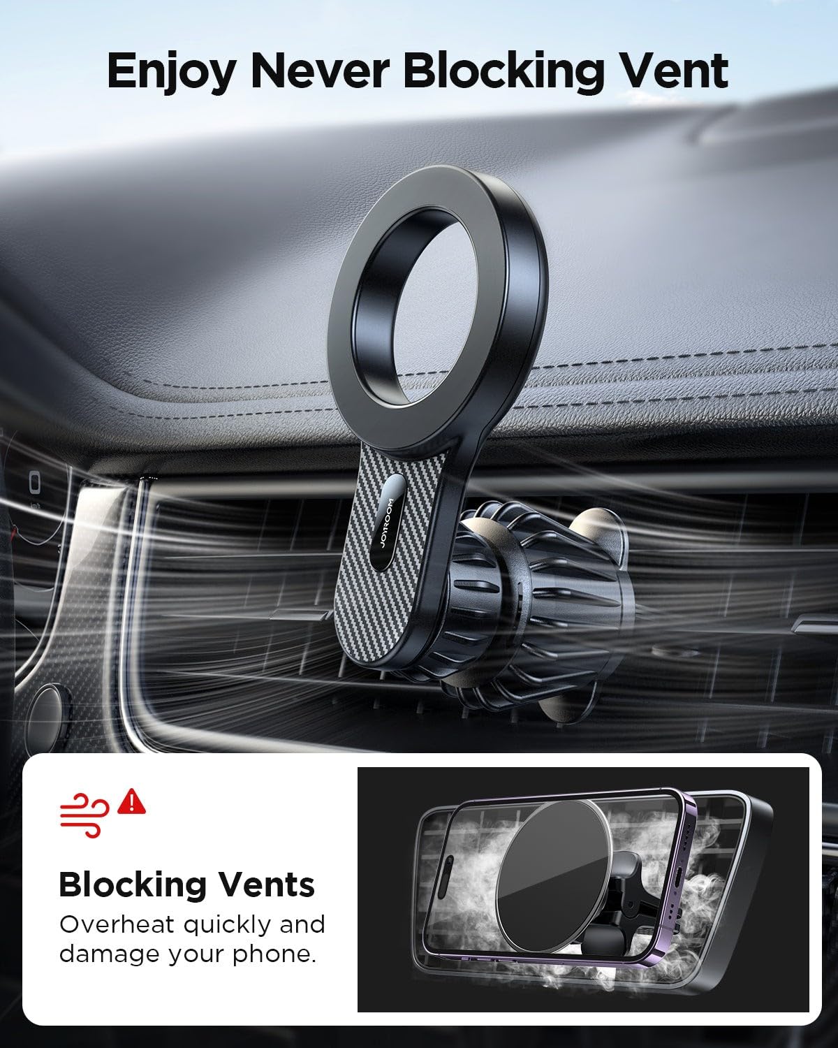 Joyroom JR-ZS355 Supporto Magnetico Per Telefono Da Auto  Presa Daria Nero Supporto Per Smartphone 35843644