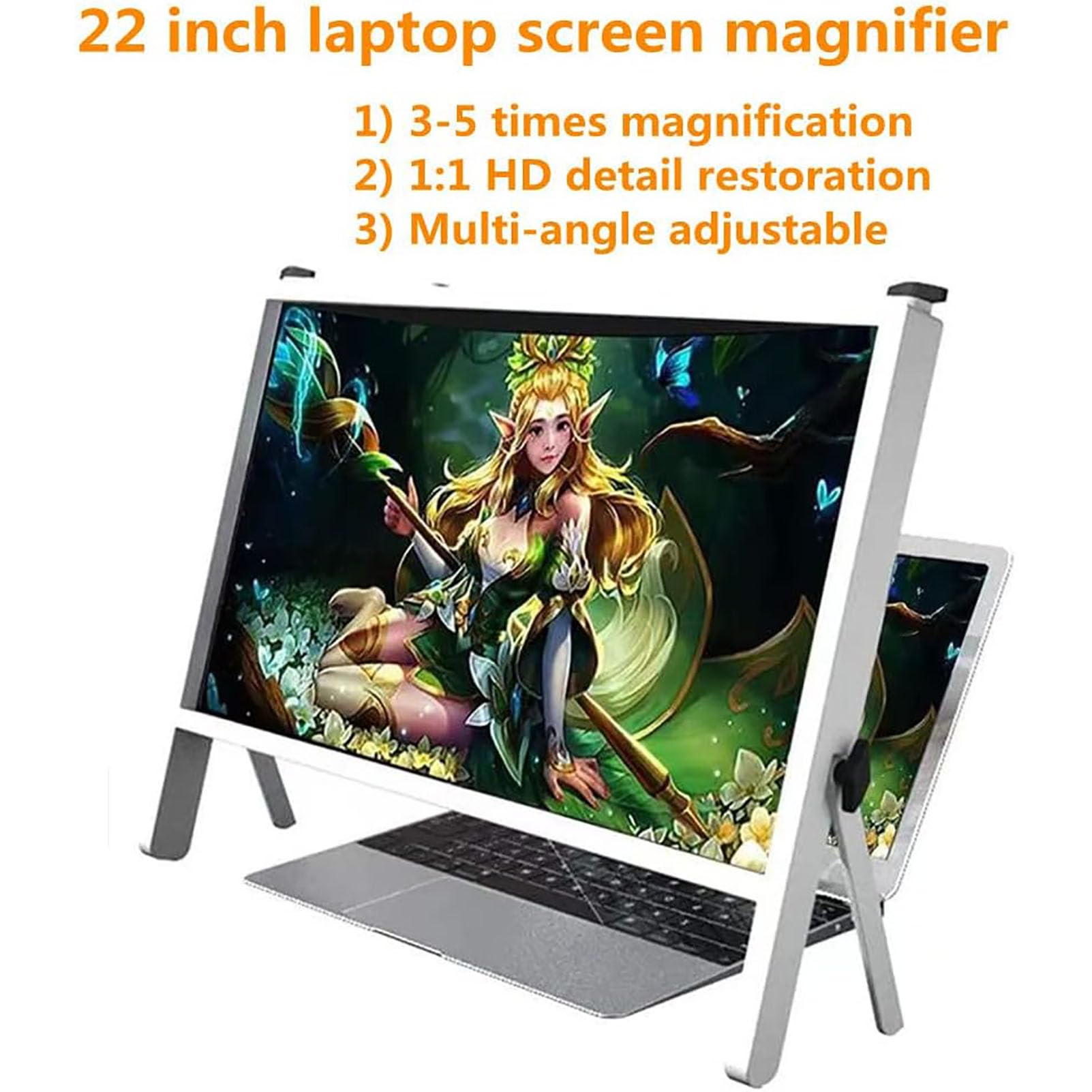 Lente d'Ingrandimento per Schermo del Laptop Lente d'Ingrandimento per Schermo Desktop, Lente d'Ingrandimento per Lettura HD da 22", Lente d'Ingrandimento per Lettura 3X