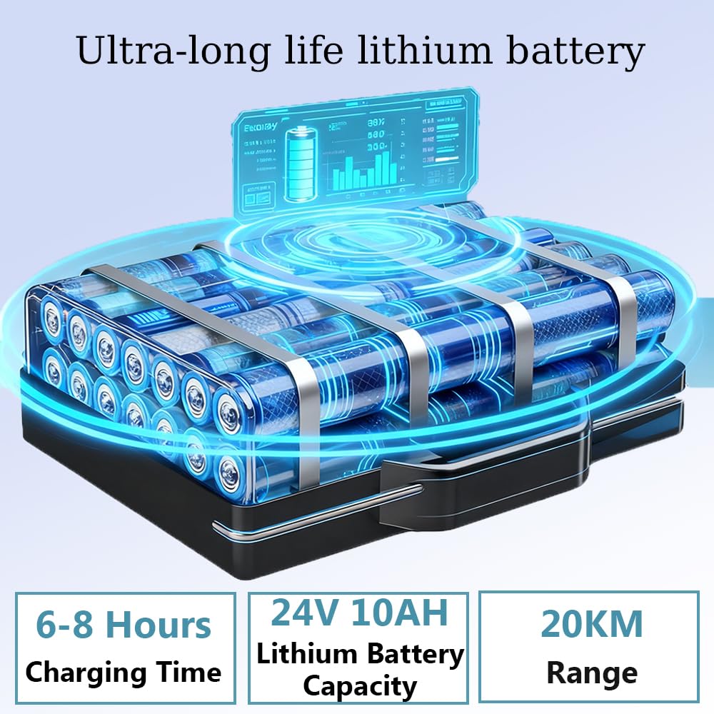 Sedia a Rotelle Elettrica Leggera e Pieghevole per Anziani, Tutto Terreno con Motore Senza Spazzole da 400W, Portata 150kg, Batteria 10AH e Autonomia di 20km