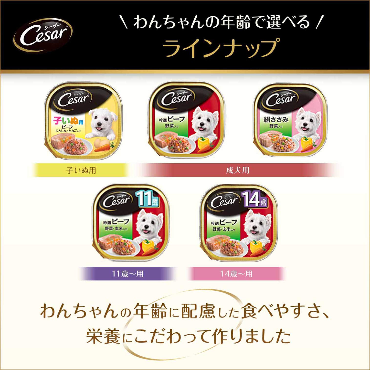 Amazon | シーザー トレイ 成犬用 100g×24個 ふっくら白身魚 野菜入り