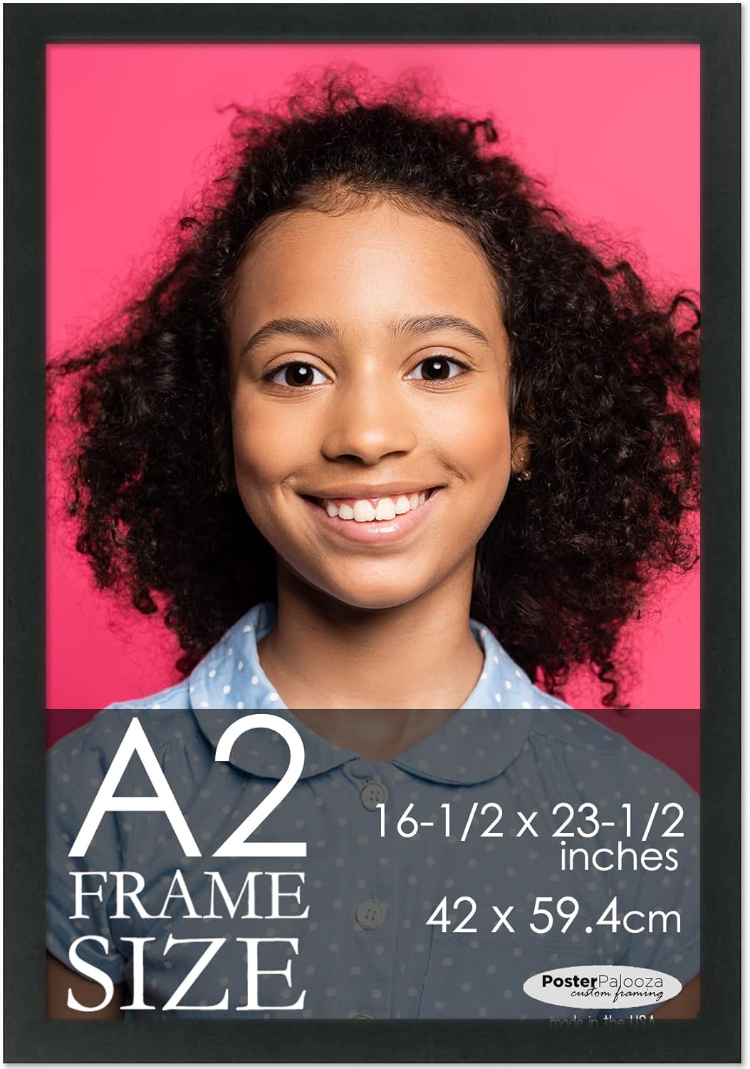 A2 Frame Black Modern Minimalist Wooden 16.5x23.5 Frame