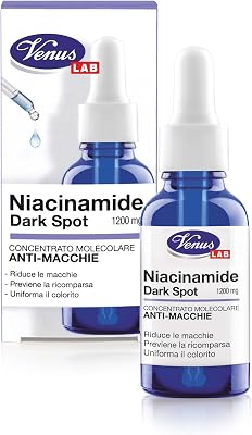 Venus, Niacinamide Dark Spot Concentrato Molecolare Anti-Macchie, Riduce e Previene Macchie Scure, Uniforma e Illumina il Colorito della Pelle, Ideale per Viso e Mani, 30 ml
