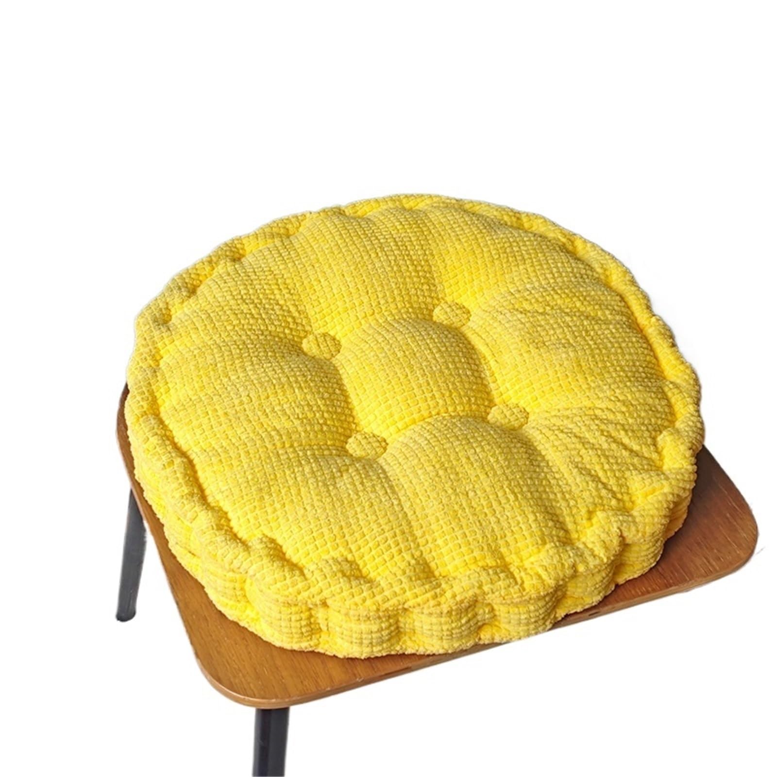 GIJMZY Thickened Corn Kernel-shaped Futon Cushion Tatami Office Chair Round Sofa(Yellow-round,45x45cm)