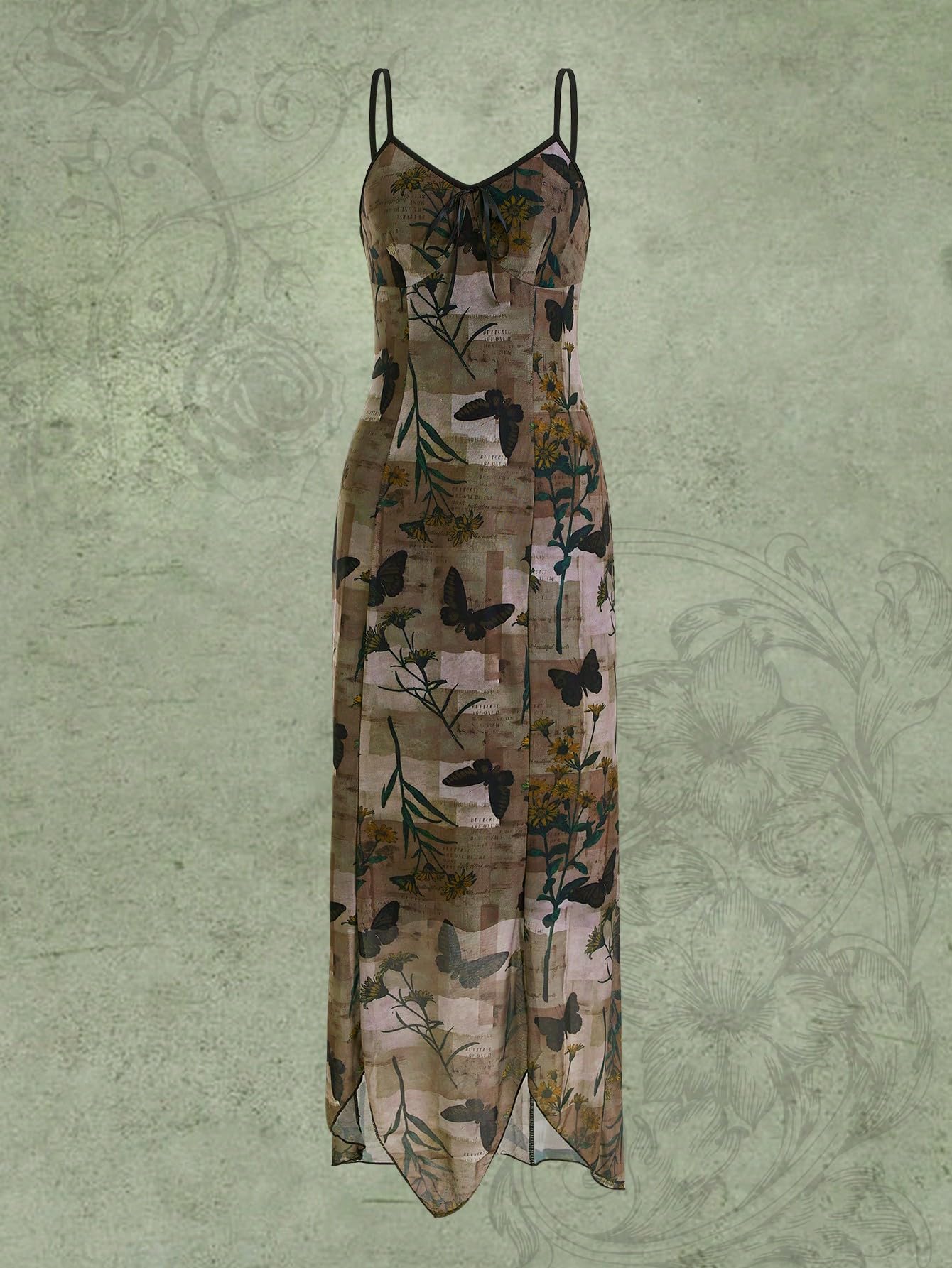 Robe bohème papillon à coupe fluide et taille haute pour femme en taille L