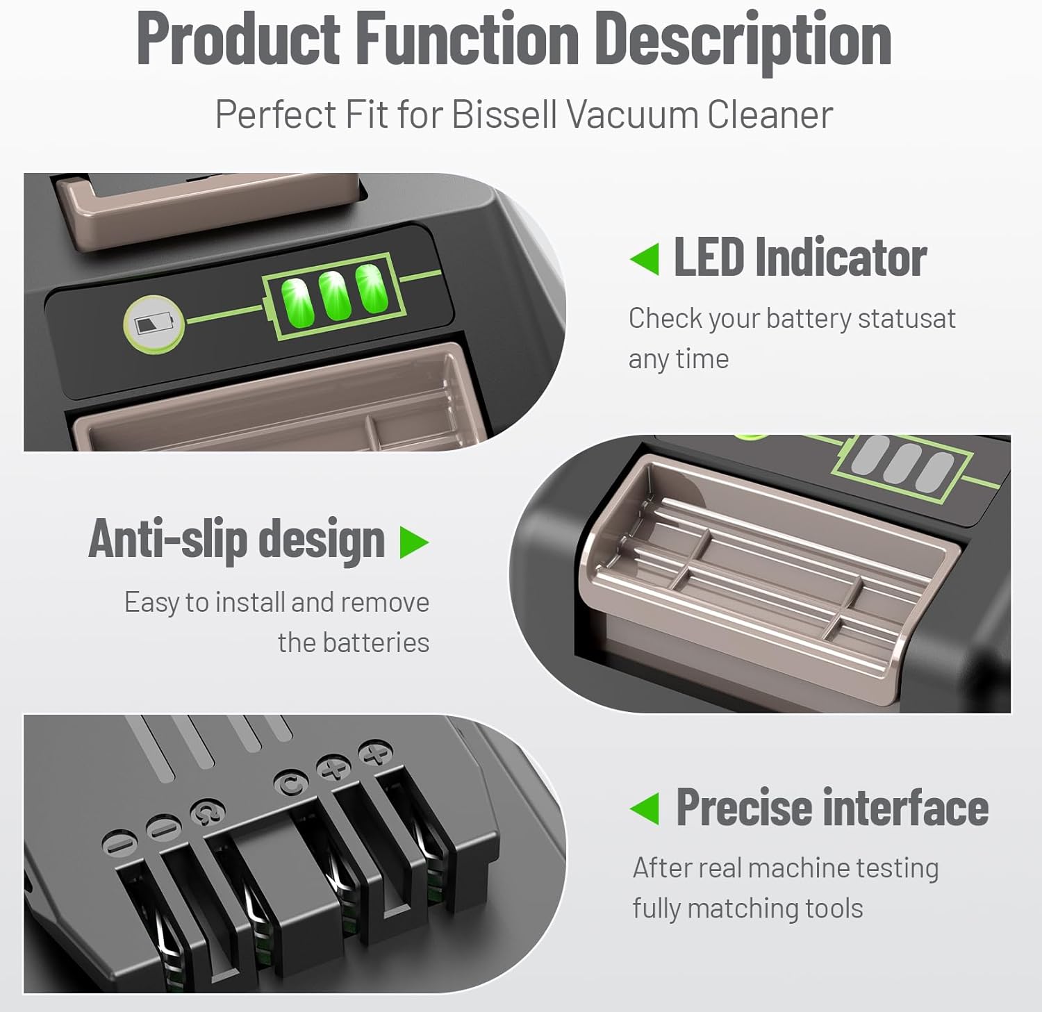 TREE.NB 24V 4.0Ah Replacement Battery for Bissell Cleanview XR and XR Series Pet Stick Vacuum Battery Compitable with Bissell Vacuum Cleaner 3789U 3797V