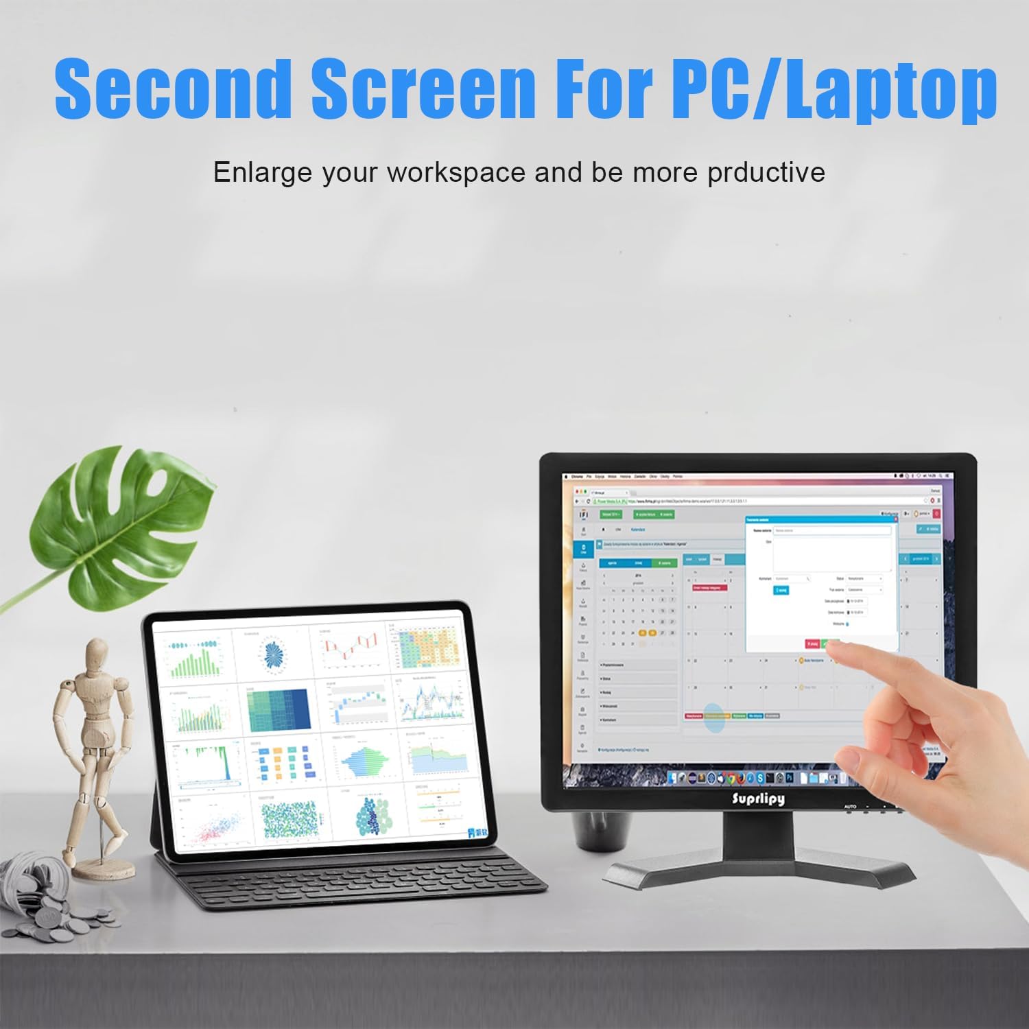 17 Inch Touch Screen Monitor 1280x1024 Support HDMI VGA AV USB BNC, 10 Points Capacitive Touch TFT LED Monitor for Laptop PC Xbox PS5/PS4 Switch POS Systems Built-in LounSpeakers