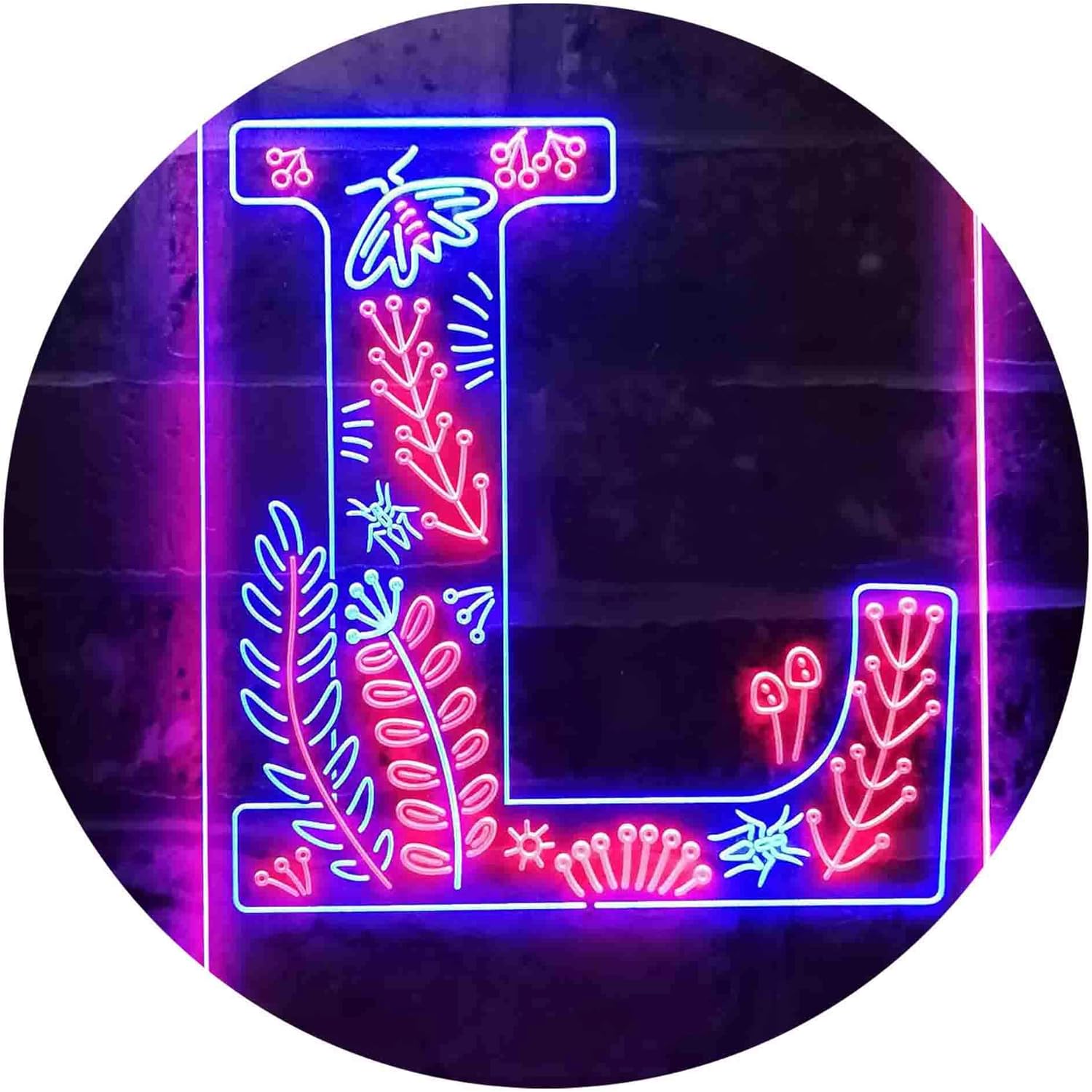 ADVPRO Letter L Initial Monogram Family Name Dual Color LED Neon Sign Blue & Red 8.5" x 12" st6s23-i3449-br