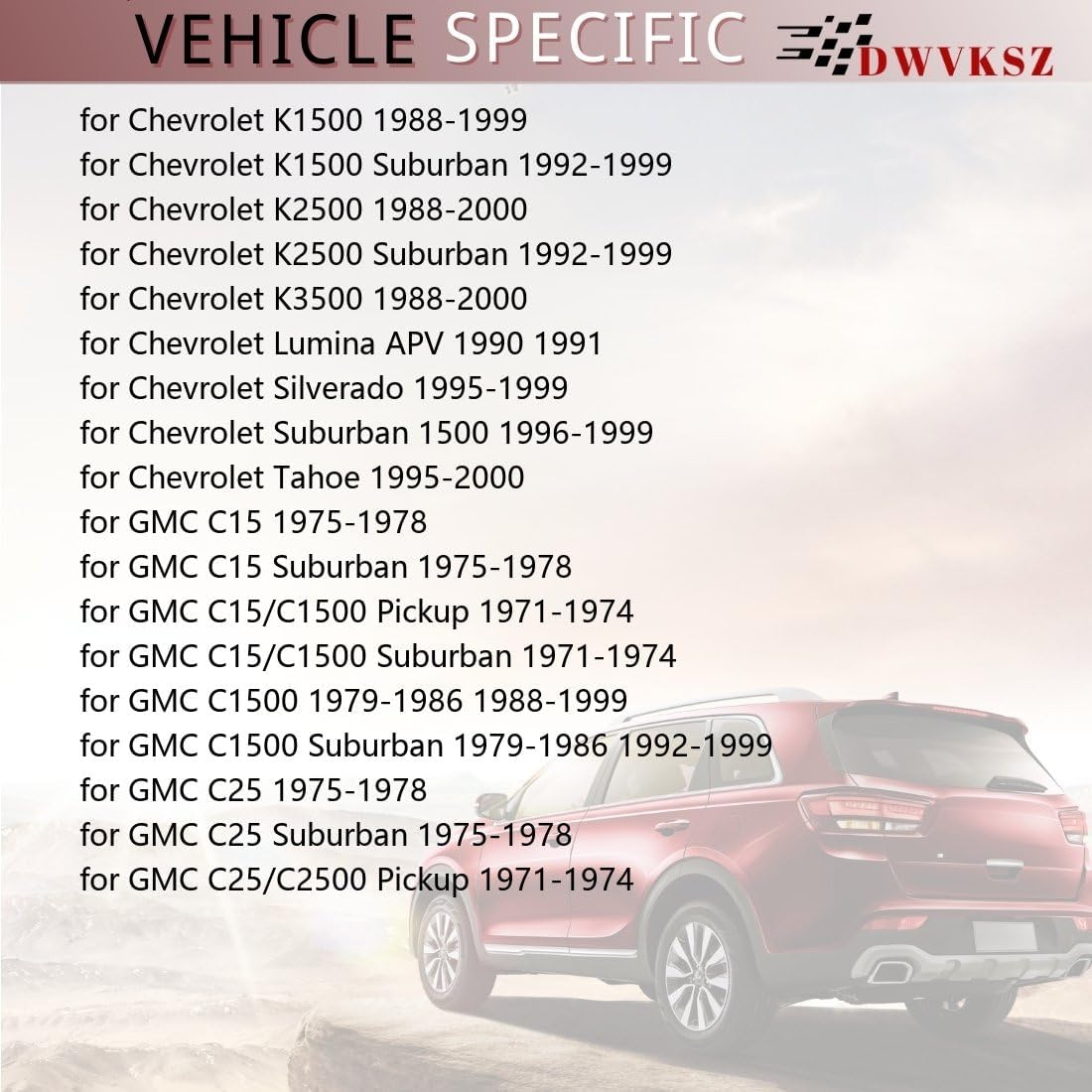 Front Disc Brake Caliper Rubber Bushing Replacement 1PC Dwvksz for Chevrolet K2500 Suburban 7.4L 1992 1993 1994 1995 1996 1997 1998 1999