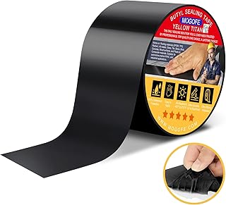 RV Roof Sealant Tape Black, 2 Inch x 50 Feet RV Repair Roof Sealer Seal Tape UV-Resistant Waterproof Sealant Tape for RV Repair, Camper, Trailer, Boat Sealing, Leaking Roof, Window
