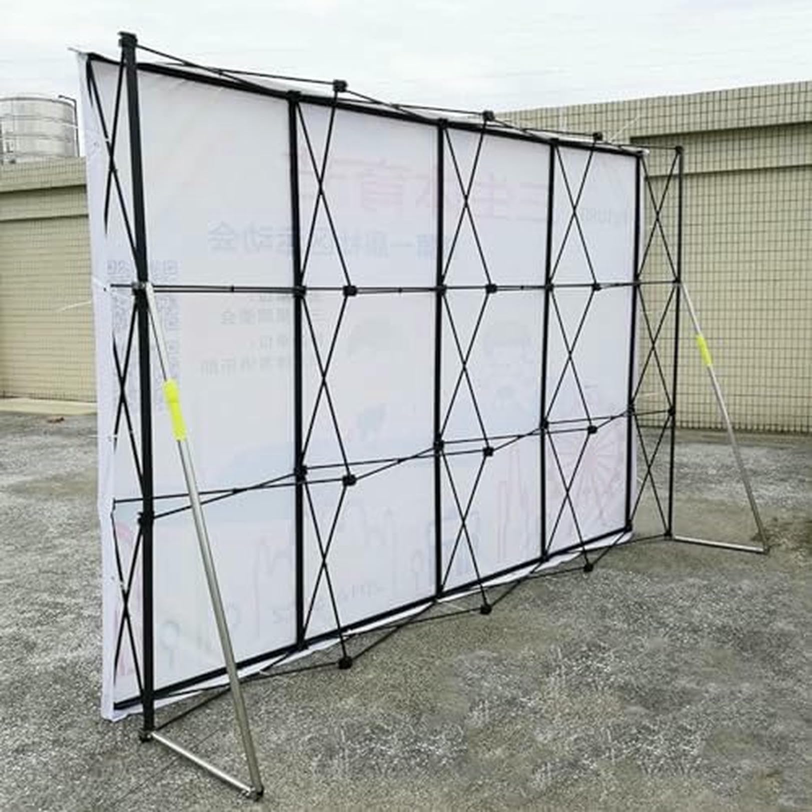 Supporto per fondale Pop-up per Esterni, Supporto per Banner Pieghevole, Cornice per Poster pubblicitari, con Barra di Supporto Extra (2,3 m (7,5 Piedi) H x 1,55 m (5 Piedi) L)