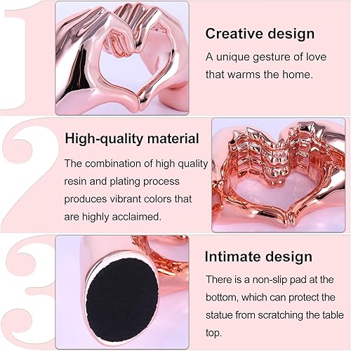 Miniatura 7 de Esculturas y estatuas de corazón rosa, decoración del hogar de corazón de mano, escultura decoración del hogar, decoración del hogar de arte