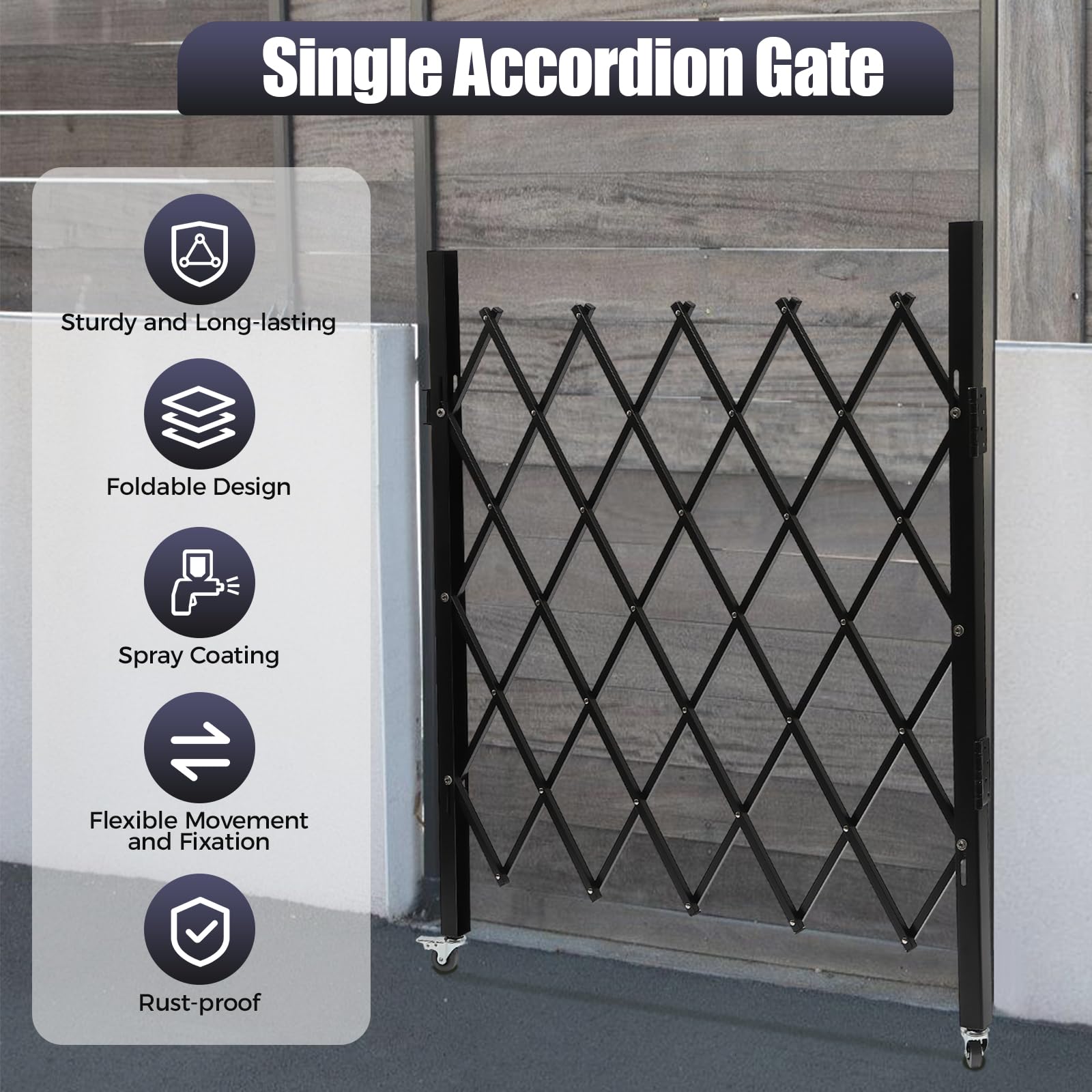 Aluminum Iron Expandable Gate Double Accordion Security Gate – 6.5ft H ...
