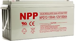 NPP NPD12-150Ah AGM Rechargeable Deep Cycle Sealed Lead Acid 12V 150Ah Battery with Button Style Terminals