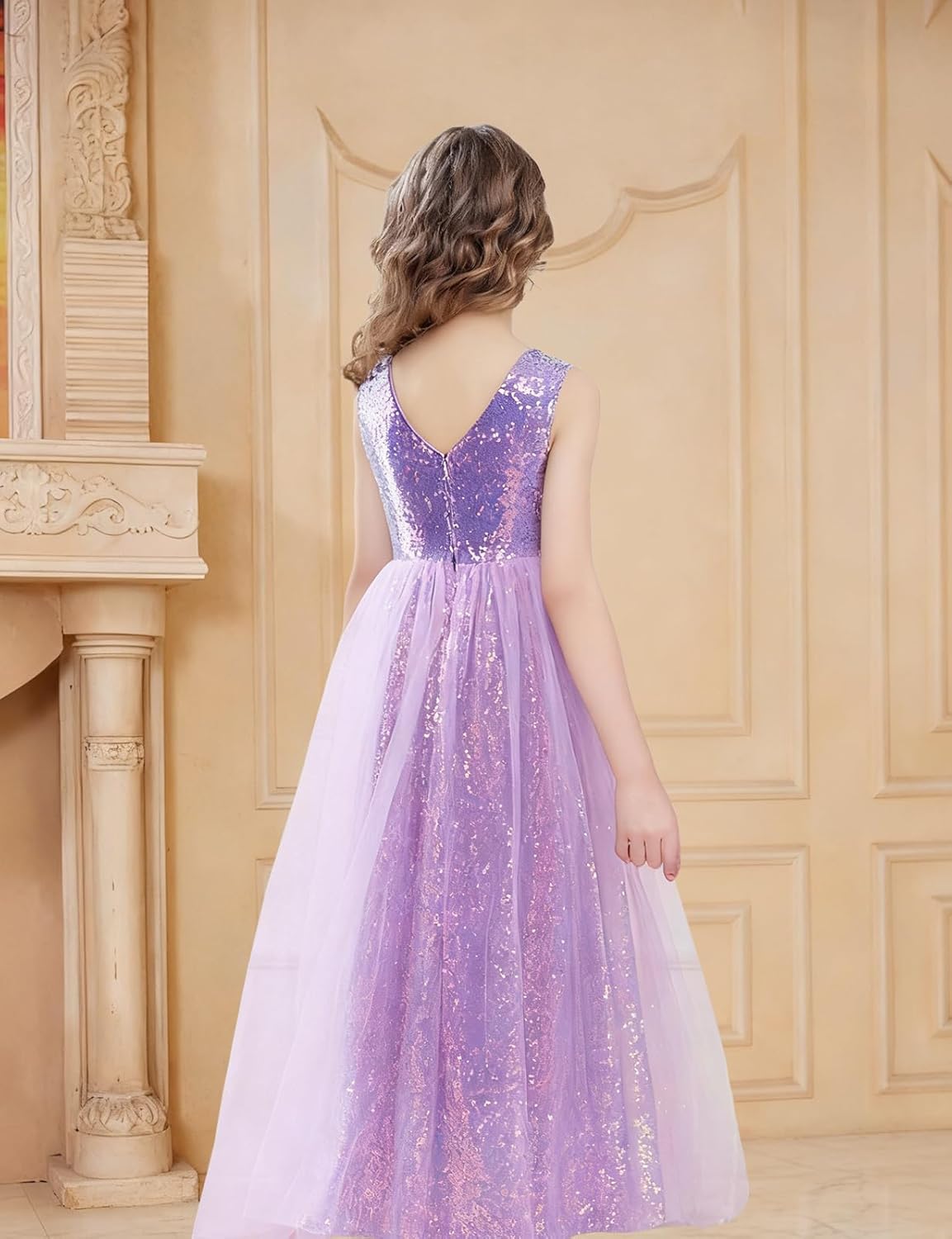 Girls Sequin Dress Sleeveless Princess Birthday Dress Graduation Wedding Party Formal Pageant Dresses for Girls 3-7Y - Image 3