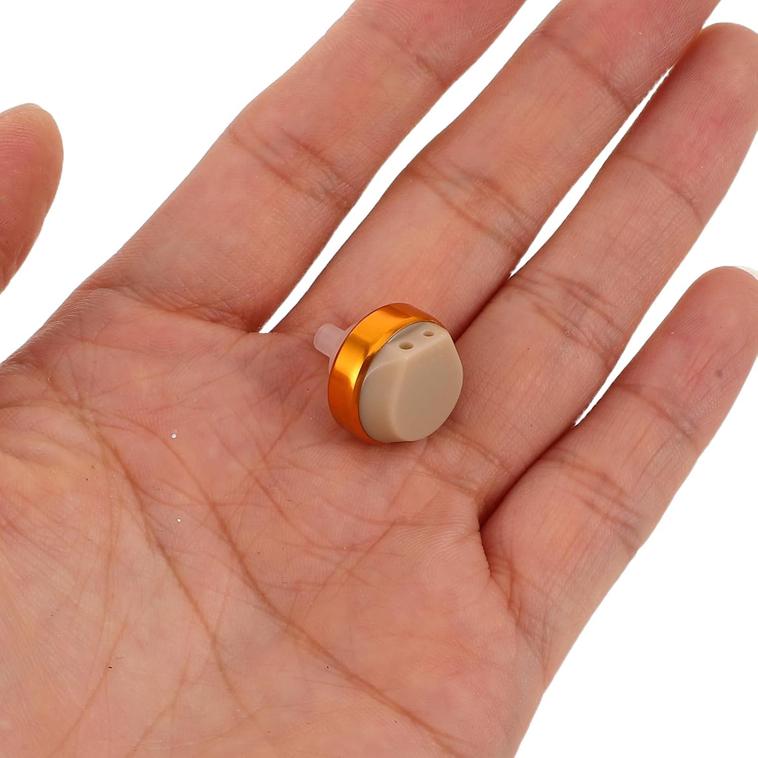 Replacement Hearing Aid Ear Tip – Silicone Earbud Head for Sound Tube - Universal Soft Domes Eartip for Hearing Aid Accessory Golden