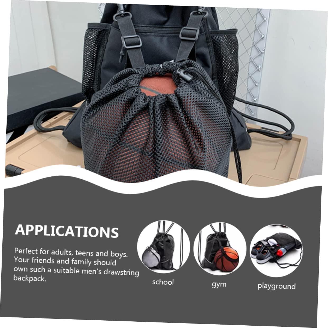 Bolsa de Malla con Cordón para de Baloncesto Bolsa Deportiva con Cordón para