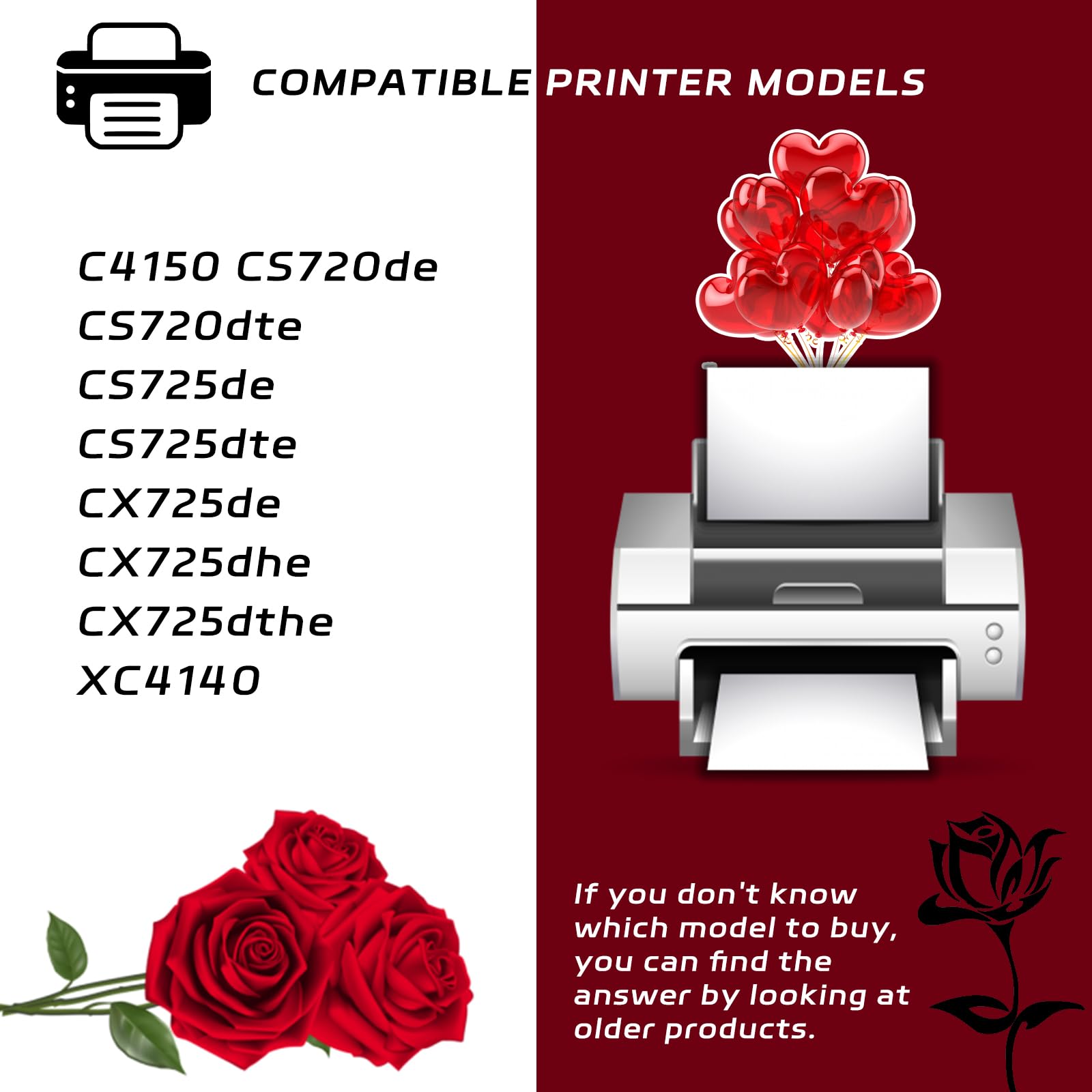 74C0Z10 Developer Unit Compatible for Lexmark C4150 CS720de CS720dte CS725de CS725dte CX725de CX725dhe CX725dthe XC4140 Printers, with Chip, High Yield 250000 Pages, Clear Printing (4-Pack BK/C/M/Y)