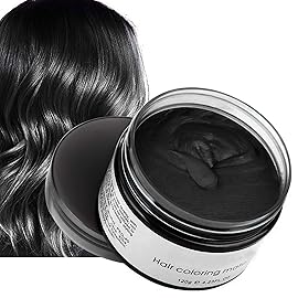 Black Temporary Hair Color,Natural Hair Color Wax,Hair Wax Color Spray 4.23 Ounces, Hair Dye Pomades for Christmas Parties,Role Playing and Halloween (Black)