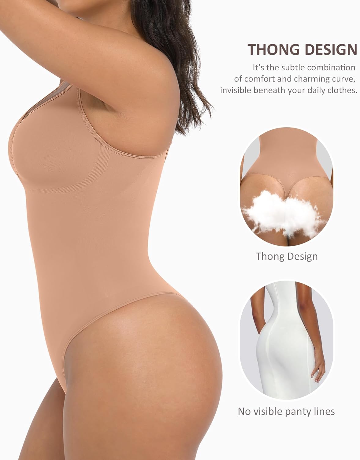 FeelinGirl Plus Size Shapewear Tummy Control Bodysuit for Women Body Shaper Thongs Body Suits 5XL-6XL - Image 2