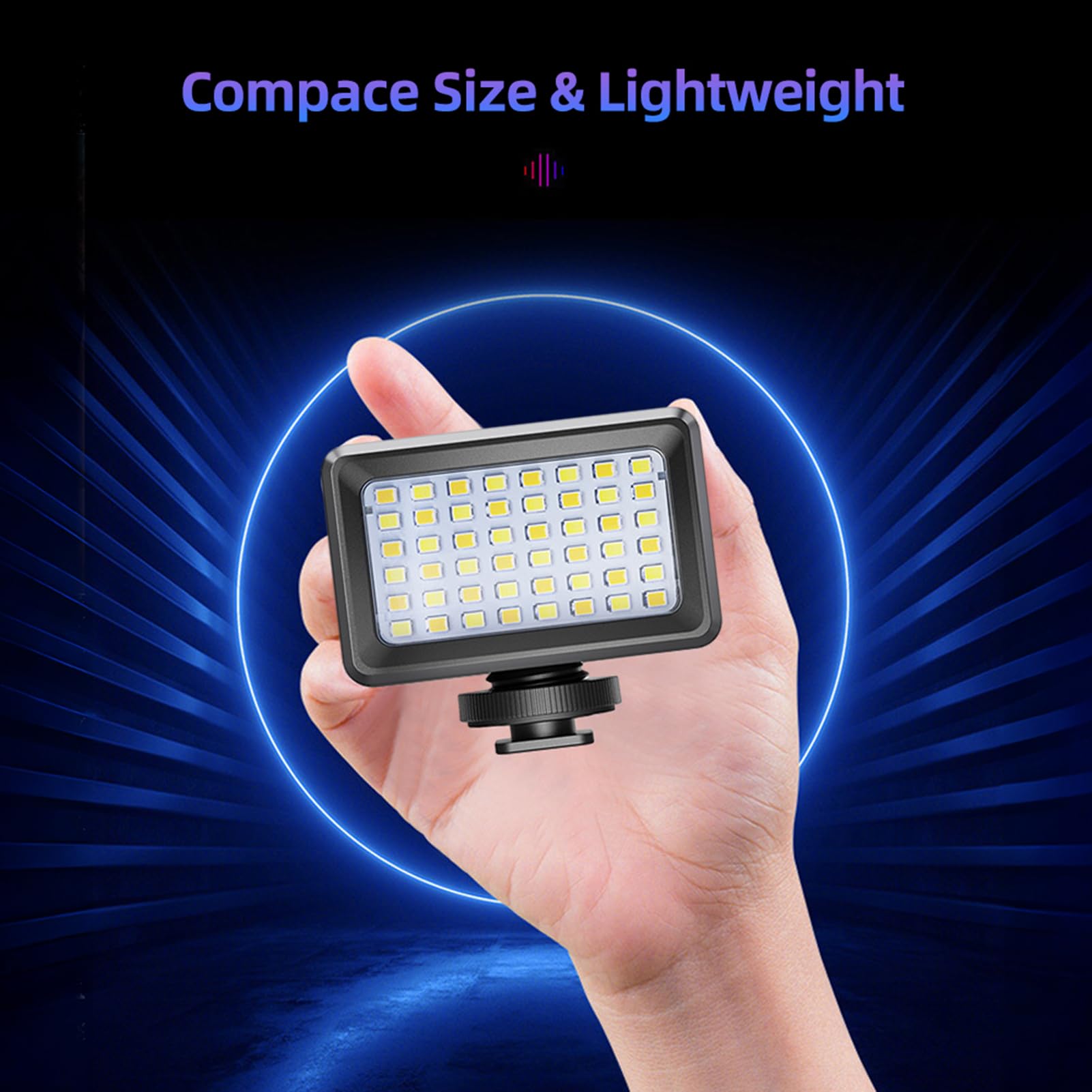 Aoresac Kit Luce Subacquea a LED Impermeabile 40M Kit Luce Subacquea 5W 2700-5600K Batteria Incorporata 7 Effetti Scena con Bastone Galleggiante, per la Registrazione Video