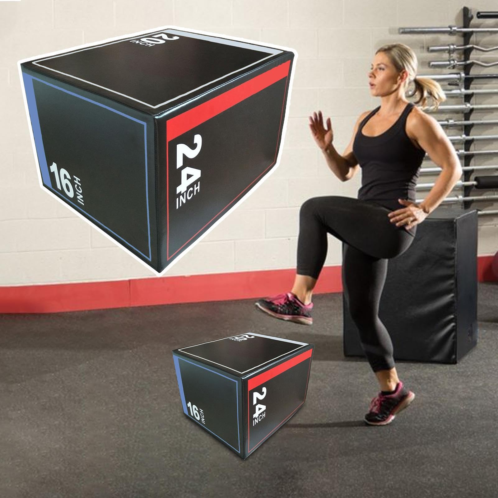 In Altezza Per Palestra Casa, Cassetta di Allenamento Stabile con | Rivestimento Antiscivolo, Equilibrio Attrezzature per Atleti Allenamento Velocità Squat