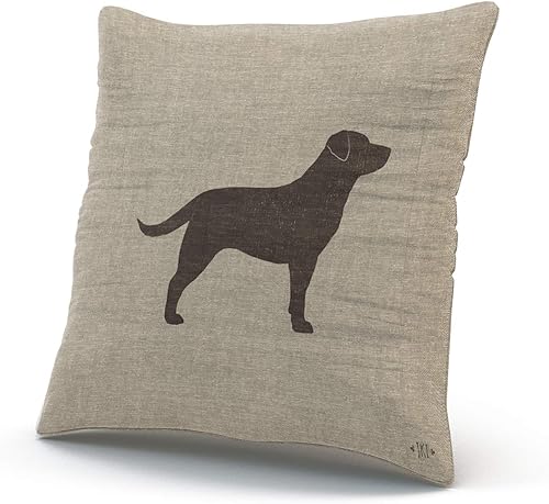 Miniatura 2 de Funda de cojín decorativa con diseño cuadrado de 16 x 16 pulgadas, diseño de labrador de chocolate, con cremallera oculta, diseño de imitación